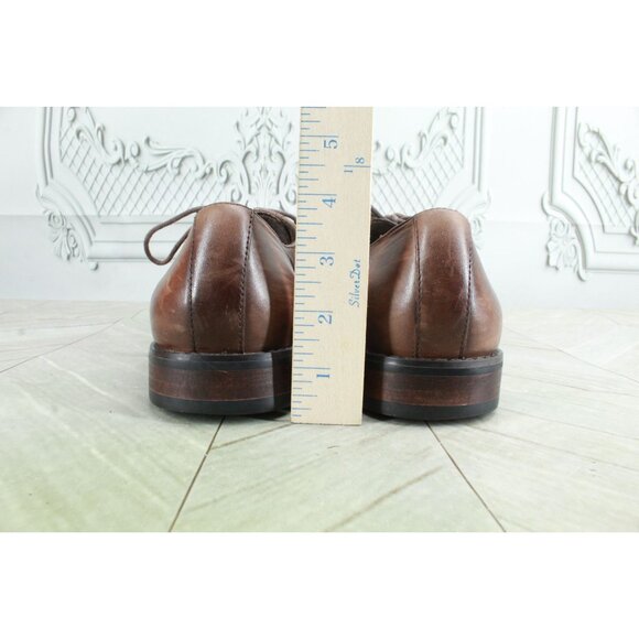 Black Brown 1826 Men's Brown Leather  Plain Toe Oxford Derby Shoes Size 9 M - Picture 6 of 9